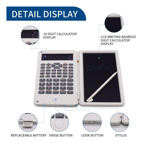 Cuaderno De Calculadora Básica Con Tableta De Escritura Lcd,