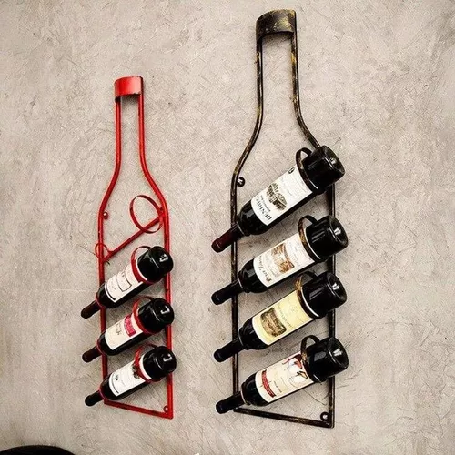 ▷ Botellero Apilable Plata 4 Botellas Vino Metal 40x13,5x15 Cm