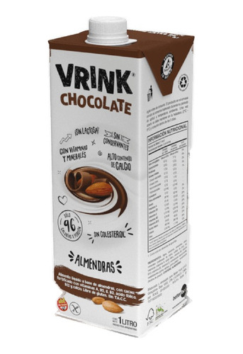 Leche De Almendras Vrink Chocolate Pack X 6u De 1 Litro 