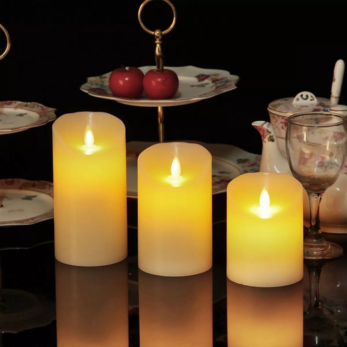 Velas Led Sin Llama Que Funcionan Con Pilas, 3 Piezas