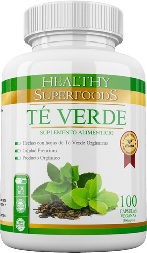 Healthy Superfoods Te Verde Premium Concentrado 10:1 100 Capsulas Sabor Natural