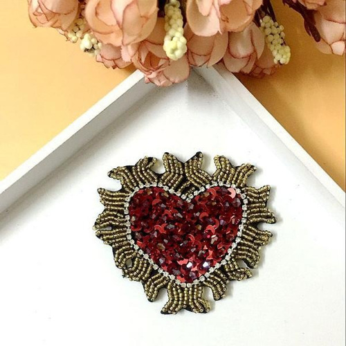 Parche Coser Aplique Bordado En Forma De Corazón