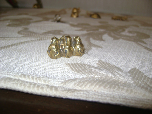 Antigua Miniatura Bronce Los 3 Monos Sabios Antibes Francia (Usado)