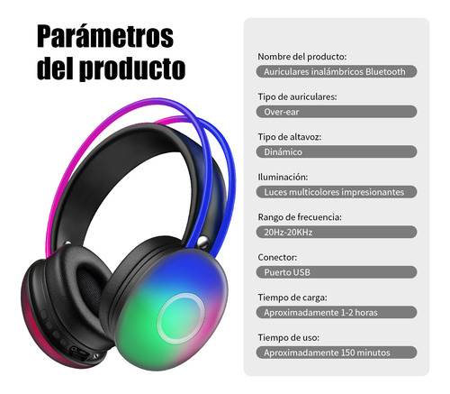 Audifonos Diadema Inalambricos Bluetooth Compatible Pc