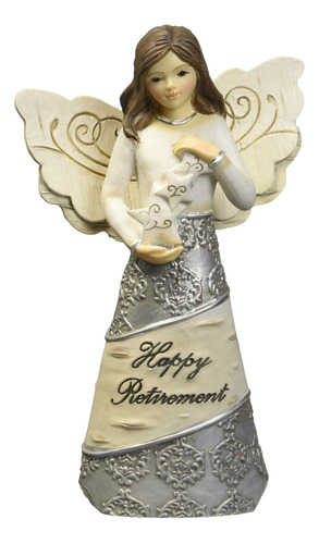 Adorno Jubilacion Feliz 4.5  Figura Angel Que Sostiene