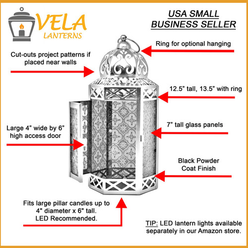 Farol Para Vela Decorativo Lámpara De Portavelas De Linterna