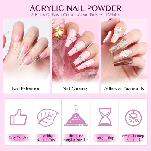 Kit De Uñas Acrílico De Saviland Con Mini Lámpara De Uñas -