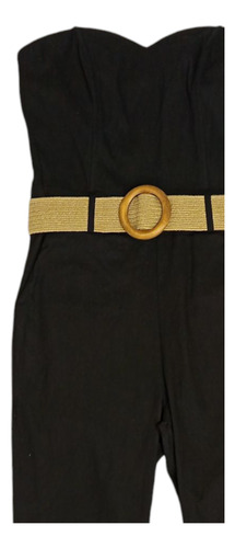 Jumpsuit Mujer Strapless Fiesta Elegante Con Cinturón Negro M
