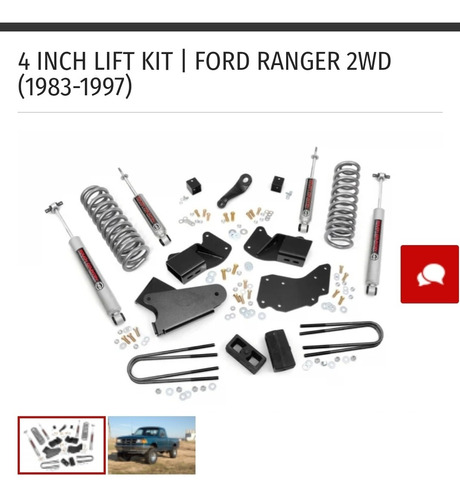 Suspensión 4 Inch Lift Kit  Ford Ranger 2wd (1983-1997)