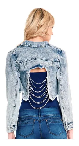 Torera Chamarra Corta Mezclilla Moda Sexy Crop Top Bolero