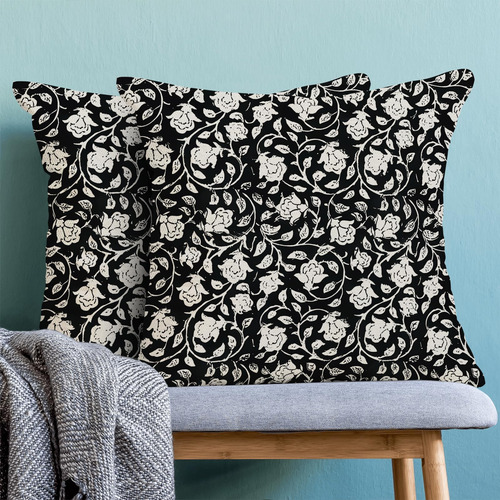 Capas De Almohadas De Crema De Crema Negra Cxmeifly 18 X 18