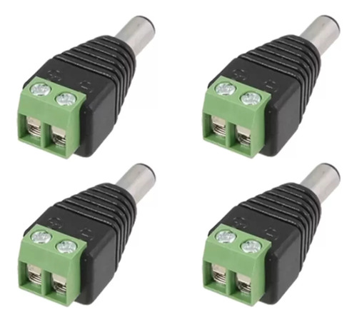 Adaptador Conector Ficha Plug Hueco Bornera Dc Cctv Led X4