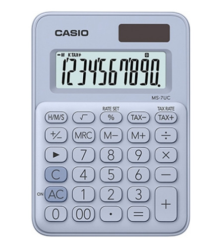 Calculadora De Mesa 10 Dígitos Ms-7uc-lb Azul Claro - Casio