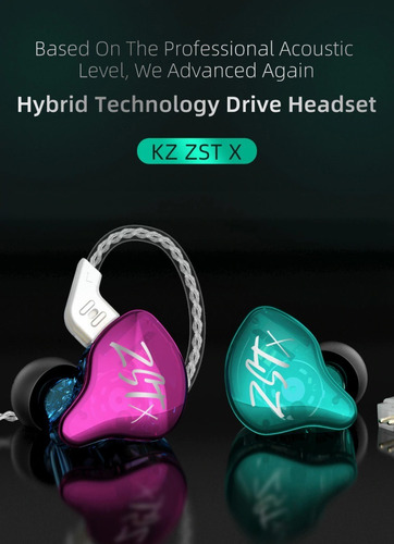 Kz Zst X Audifonos Pro Sin Micro + Estuche In Ear Verde
