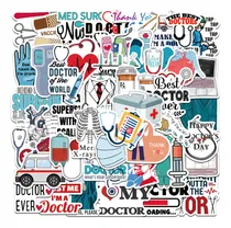 Comprar 50 Pegatinas Con Dibujos Animados De Médicos, Grafiti, Para