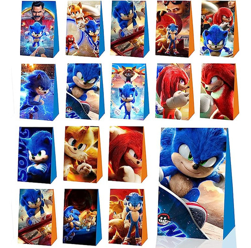 Paquete 16 Cumpleaños Sonic 16 Patrones En Ambos Lados Dulce