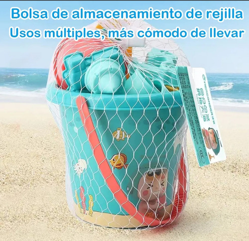 Juguetes De Playa Para Niños - Kit De 18 Piezas Con Cubeta, Palas, Rastrillos Y Moldeadores - Accesorios Para Jugar En La Arena Y Construir Castillos - Juego De Verano Para Niños Y Niñas