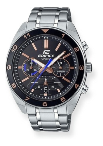 Reloj Casio Edifice Efv-590d-1avudf Color de la correa Plateado Color del bisel Negro Color del fondo Negro