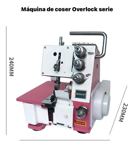 Maquina De Coser Overlock Familiar 4 Hilos Jukky Jk Fn2-4d