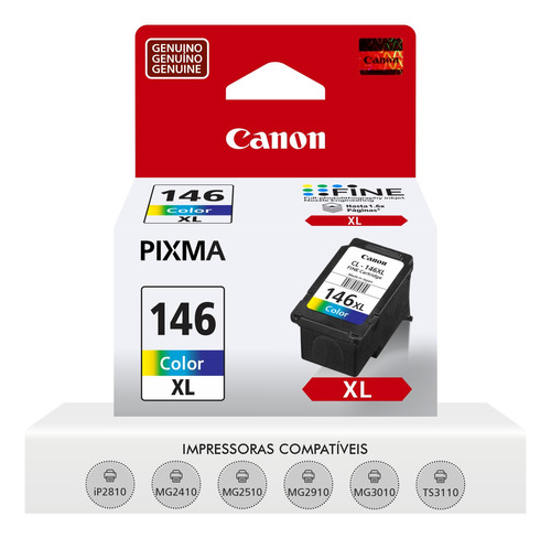 Cartucho Tinta Cl146xl Original Canon Mg2410 Mg2910 Ts3110