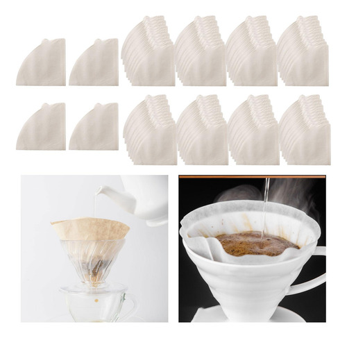 Filtros De Cone De 100 Unidades, Filtros De Copo Branco V02