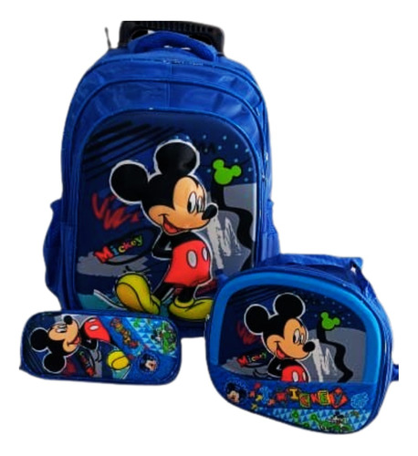 Kit De Mochila Com Rodinhas (mickey )