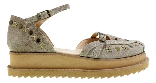 Sandalias Anca Co Mujer Cuero Plataforma Guarachas Erevan