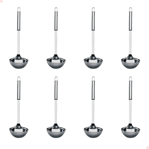 Kit 8 Conchas De Cozinha Feijão Utensilio Em Aço Inox 33cm
