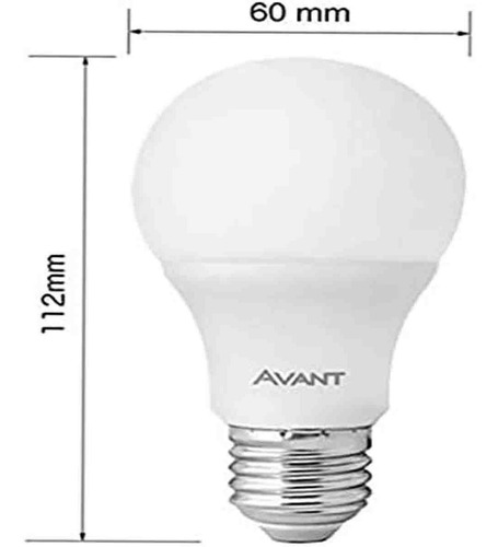Lampada Led Formato Pera 9w Luz Branca 6500k Avant Bivolt