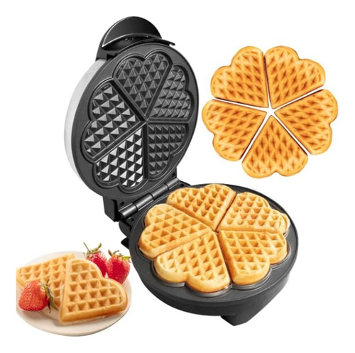 Waflera Eléctrica 5 Waffles En Forma De Corazón A La Vez