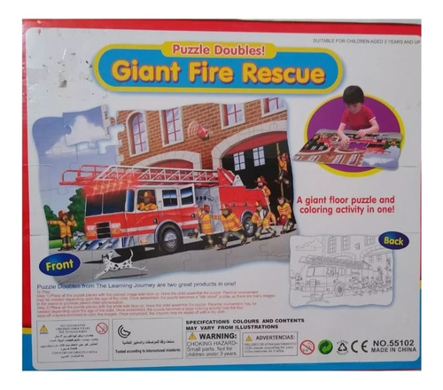 Rompecabezas 30 Piezas, Para Colorear, Giant Fire Rescue