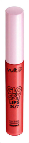 Batom Vult Glossy Lips 24/7 Rubi 5,2ml Acabamento Gloss Cor Vermelho