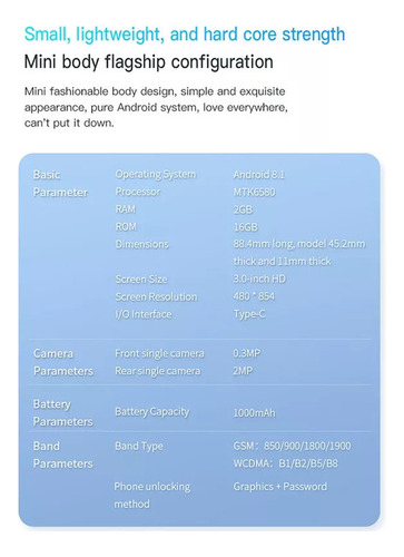 Mini Teléfono Inteligente Android Ultrapequeño Para Estudiar