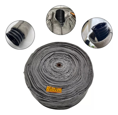 Camisa Bidim 25m Geotêxtil 100mm 4'' P/ Tubo Dreno Corrugado