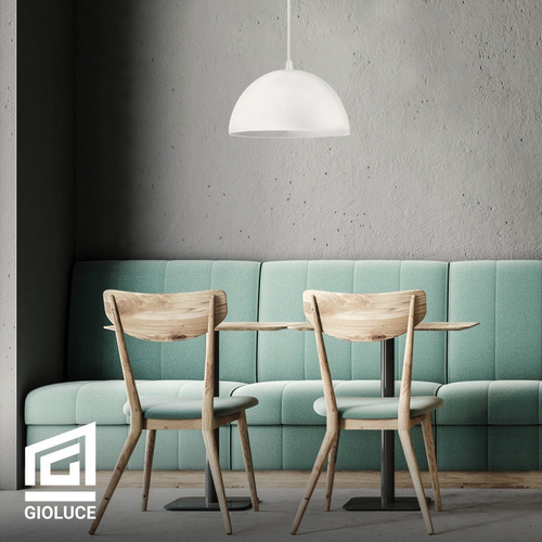 Lampara Colgante Moderno 1 Luz Apto Led E27 Living Comedor Estructura Blanco
