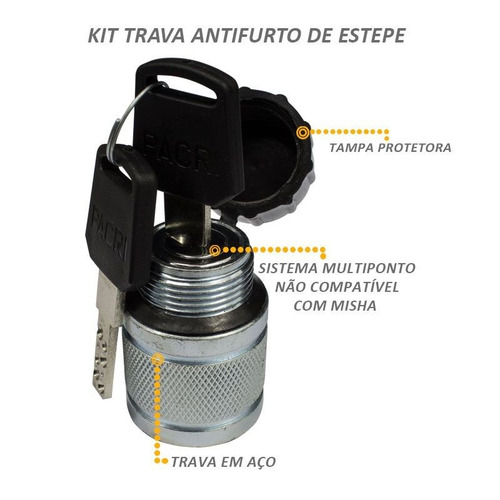 Trava De Estepe Antifurto Amarok Saveiro 2010 A 2019 Gtnox