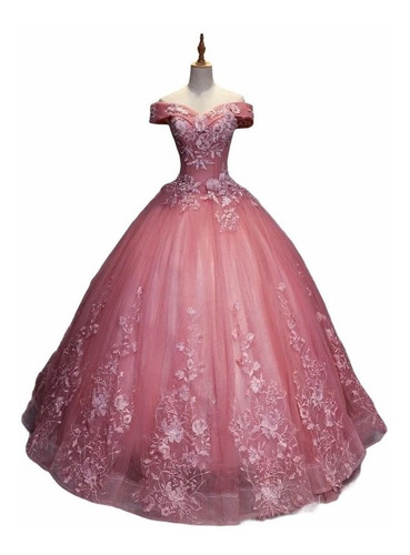 Vestido De Xv Años Rosa Corte Princesa Medida Personalizada | sin intereses