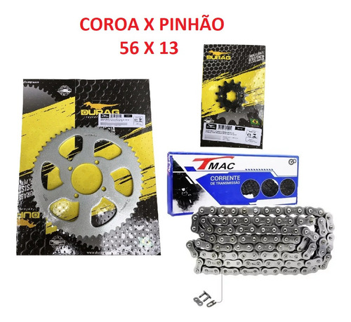 Kit Relação Transmissão Ybr Factor 125 Max 125 Trilha 56x13