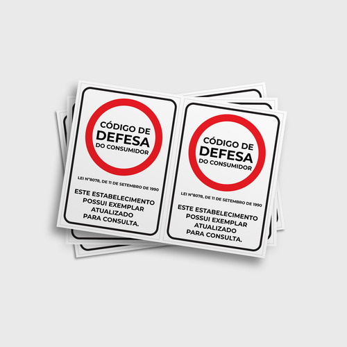 Adesivo Sinalização Código De Defesa Do Consumidor 14x20cm