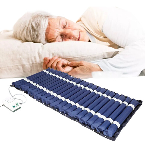 Colchón Antillagas Tubular Para Cama De Hospital 145 Kg Color Azul Marino
