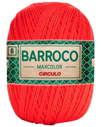 Barbante Barroco Maxcolor 6 Fios 200gr Linha Crochê Colorida Cor Chama-3524