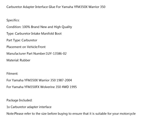 Pipeta De Carburador Para Yamaha Yfm350x Warrior 350 Yfm350f