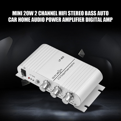 L Mini De 20 W 2 Canales Hifi Estéreo Bajo Auto Coche De