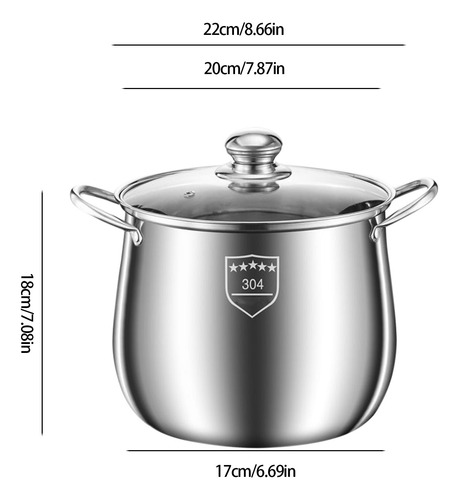 Olla Z Stock Pot De Acero Inoxidable Con Tapa Y 8002