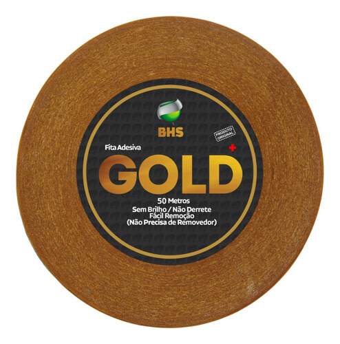 Fita  Amarela Adesiva Gold + 50 Metros X 2.5 Cm