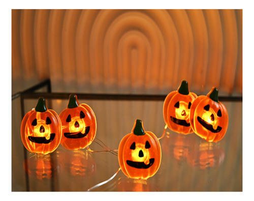 Serie De Luces 1m 10led Decoracion Halloween Calabazas