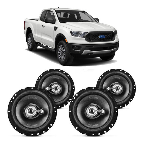 Kit Alto Falante Ford Ranger 2017 A 2023 Bravox 240w Rms