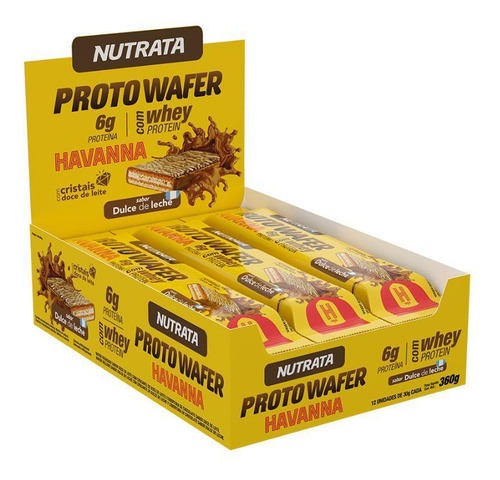 Nutrata Proto Wafer Sabor Doce De Leite Havanna Dp C/12 30gr