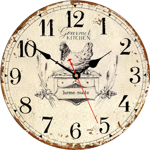 Toudorp Reloj De Pared Rustico, Estilo Frances, Vintage, De
