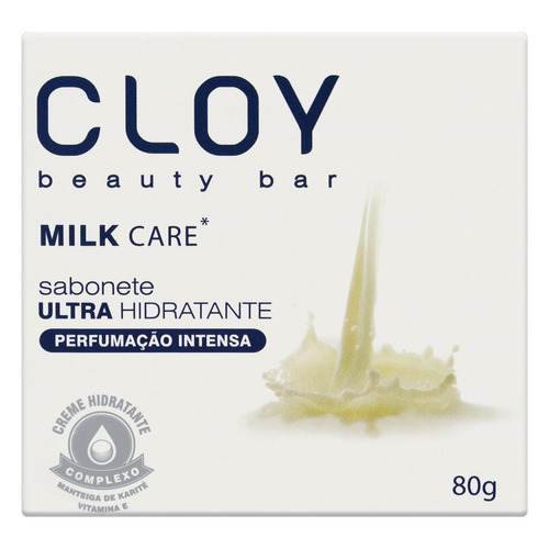 Sabão em barra Cloy Ultra Hidratante Milk Care Beauty Bar de 80 g